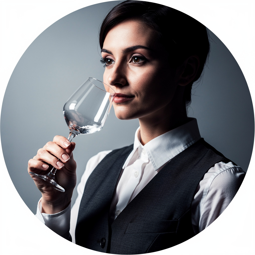 Head Sommelier Elena Bianchi selecting a vintage wine